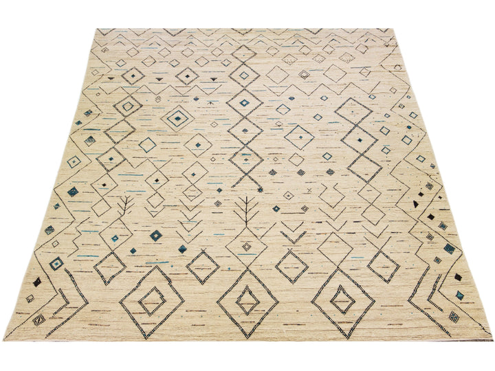 Modern Moroccan Berber Wool Rug 12 X 15