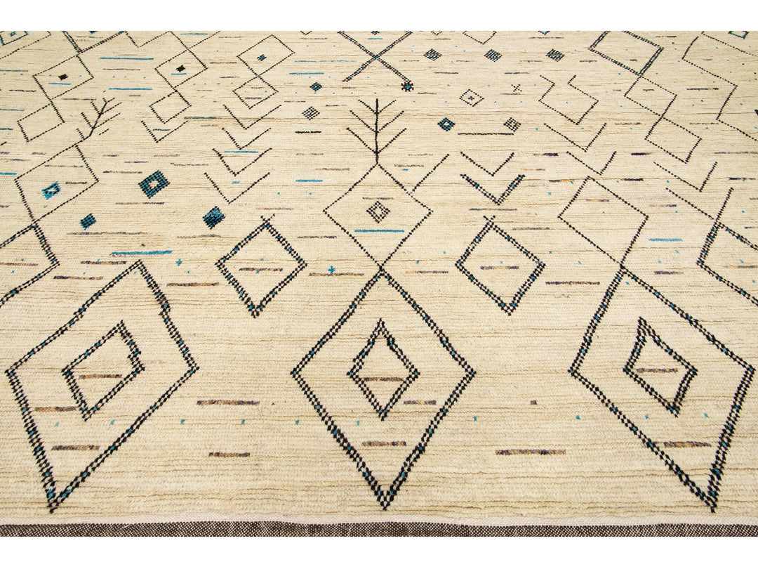 Modern Moroccan Berber Wool Rug 12 X 15