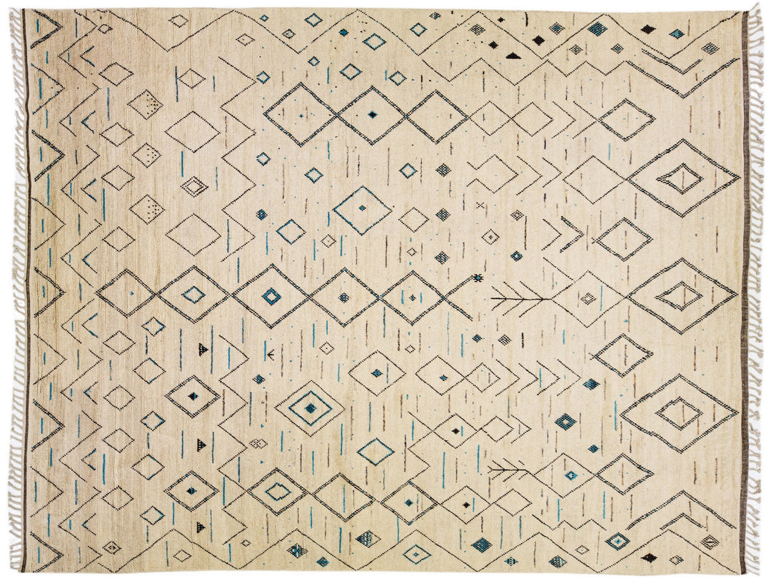 Modern Moroccan Berber Wool Rug 12 X 15