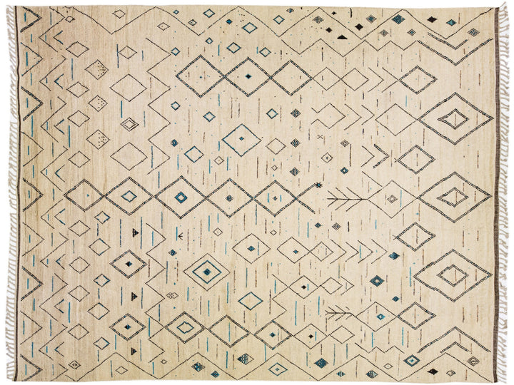 Modern Moroccan Berber Wool Rug 12 X 15