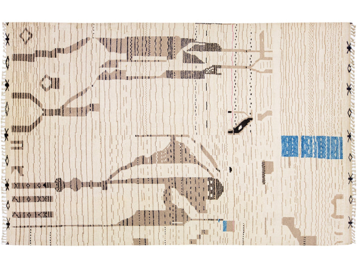 Modern Moroccan Berber Wool Rug 10 X 15