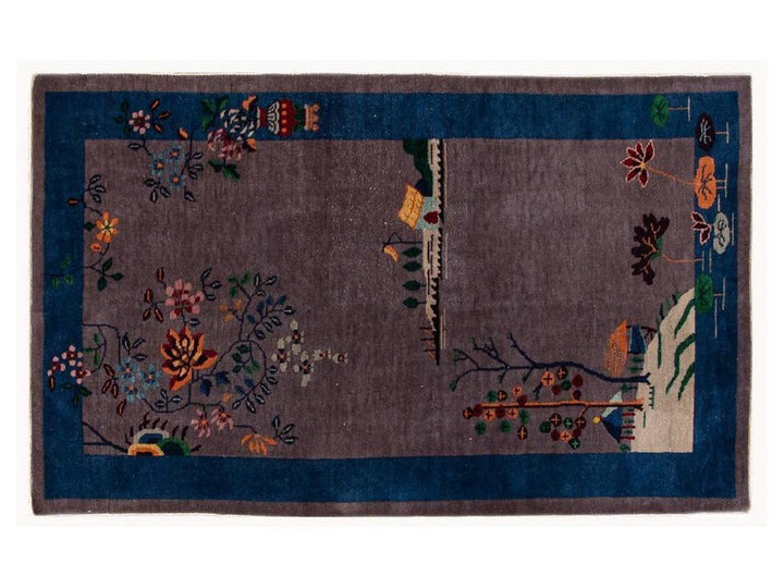 Antique Art Deco Chinese Peking Wool Rug 4 X 7