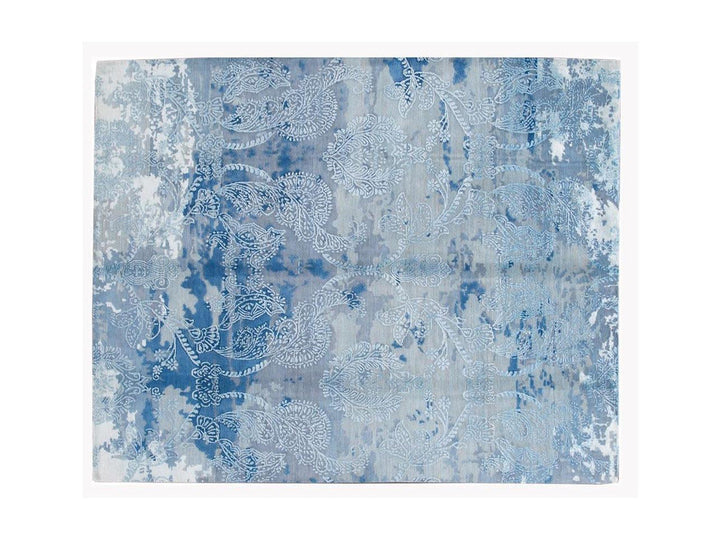 21st Century Modernn Wool and Silk Indian Rug 8 X 10