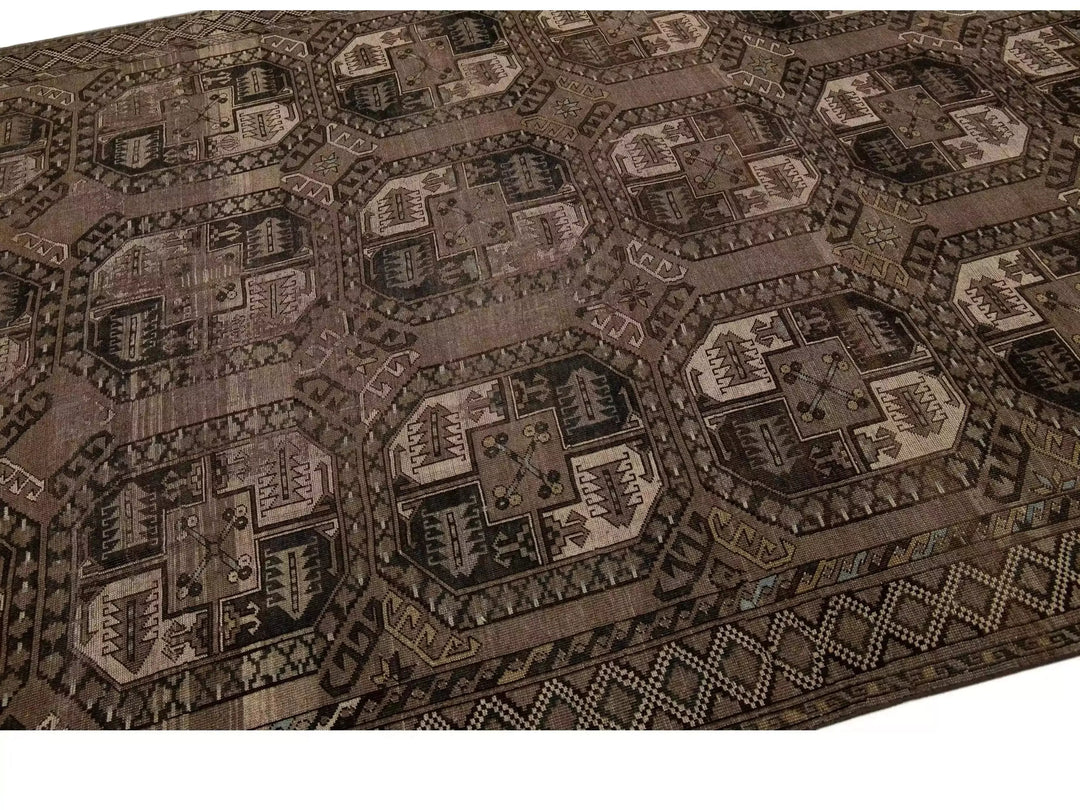 Antique Turkmen Wool Rug 7 X 10