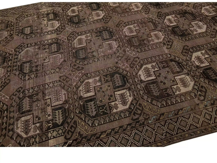 Antique Turkmen Wool Rug 7 X 10