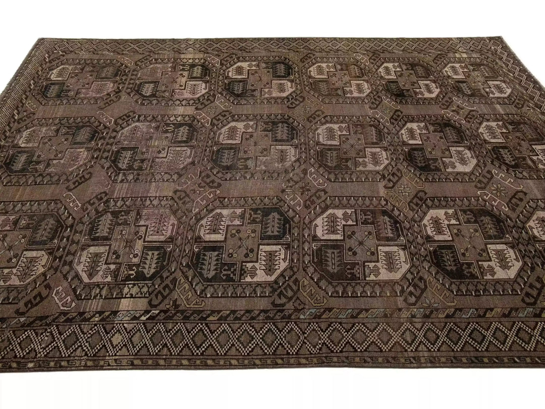 Antique Turkmen Wool Rug 7 X 10