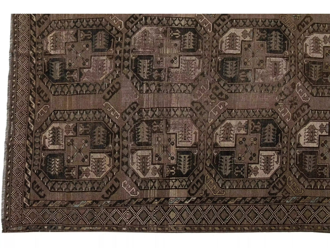 Antique Turkmen Wool Rug 7 X 10