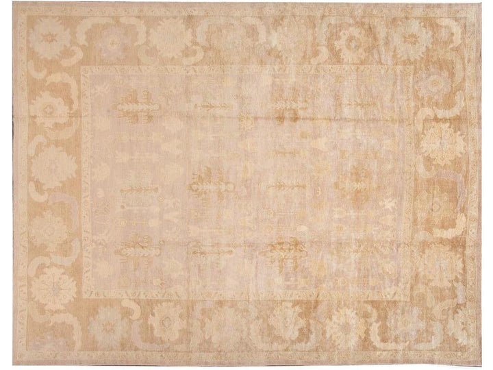 New Modern Oversize Beige Turkish Oushak Rug 12 X 16