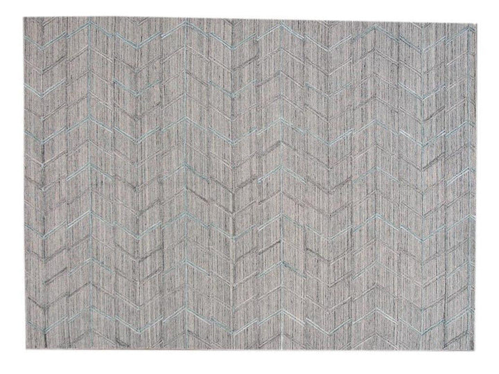 Modern Gray Indian Transitional Flat-Weave Wool Rug  9 X 12
