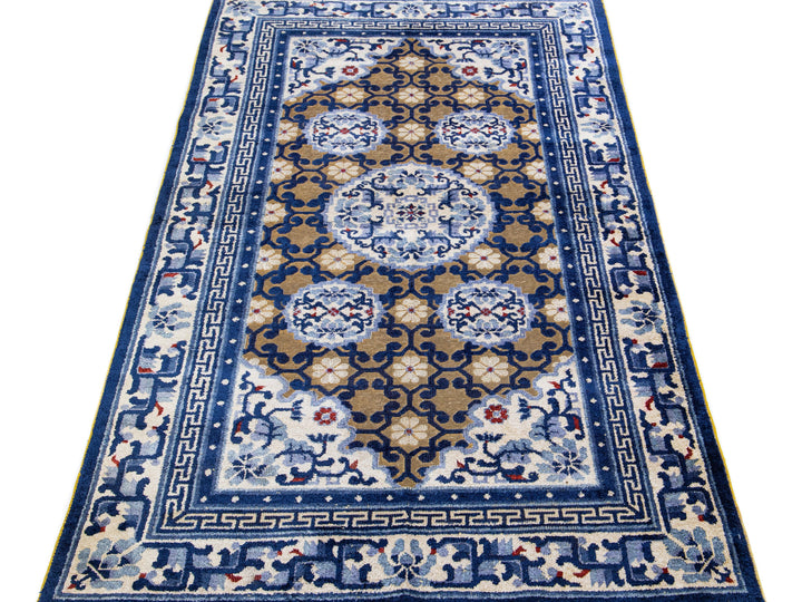 Antique Chinese Peking Wool Rug 4 X 7