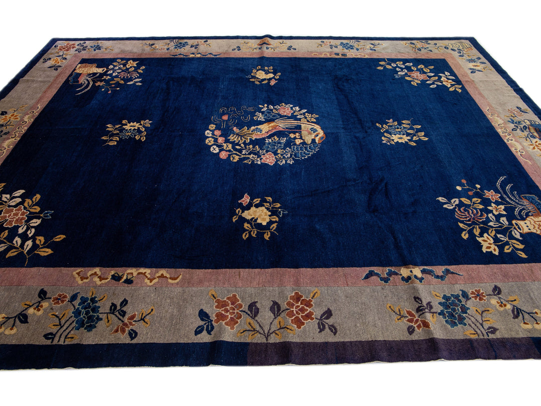 Antique Chinese Peking Wool Rug 9 X 12