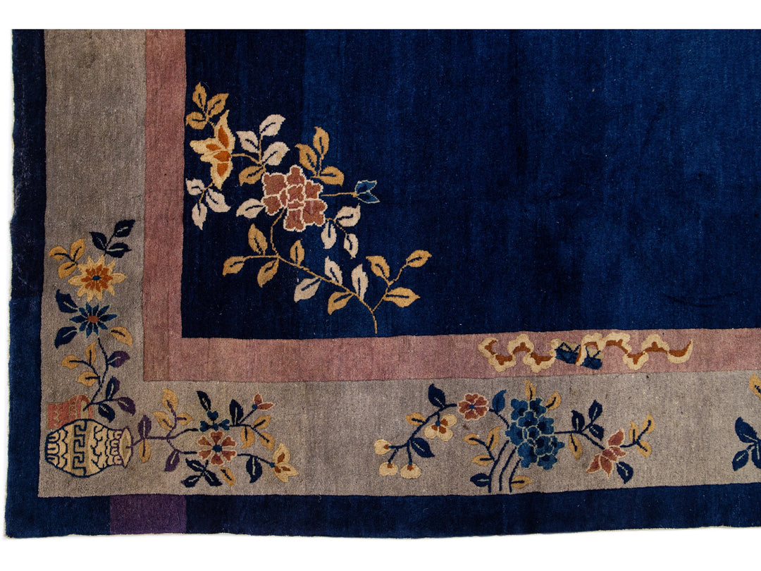 Antique Chinese Peking Wool Rug 9 X 12