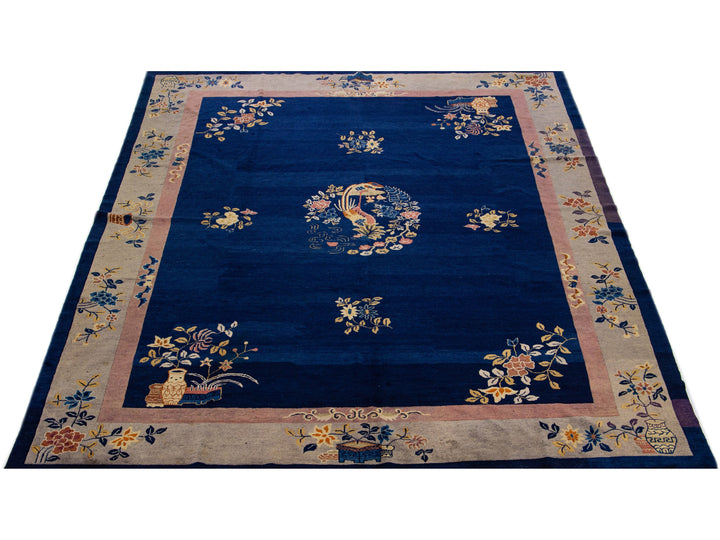 Antique Chinese Peking Wool Rug 9 X 12