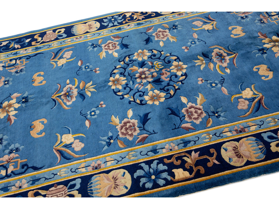 Antique Chinese Peking Wool Rug 4 X 7