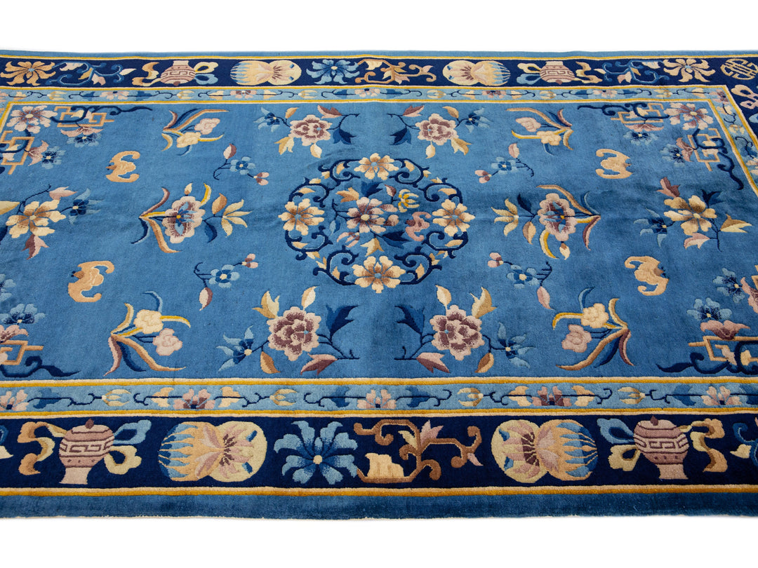 Antique Chinese Peking Wool Rug 4 X 7