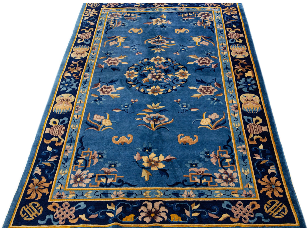 Antique Chinese Peking Wool Rug 4 X 7