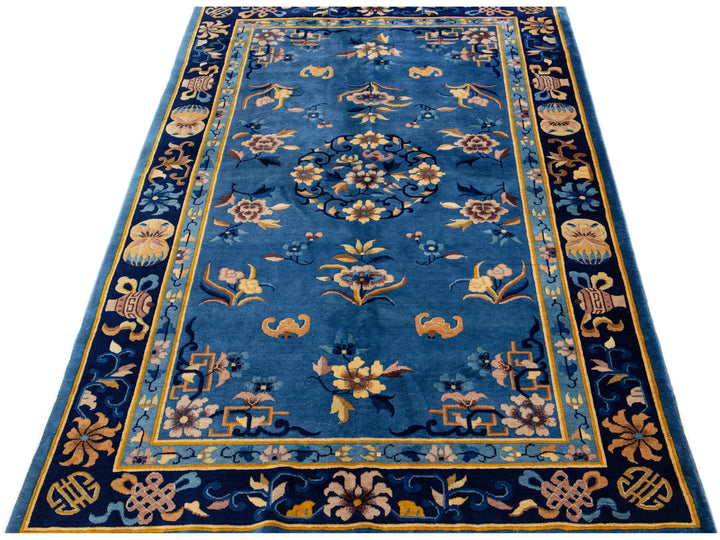 Antique Chinese Peking Wool Rug 4 X 7