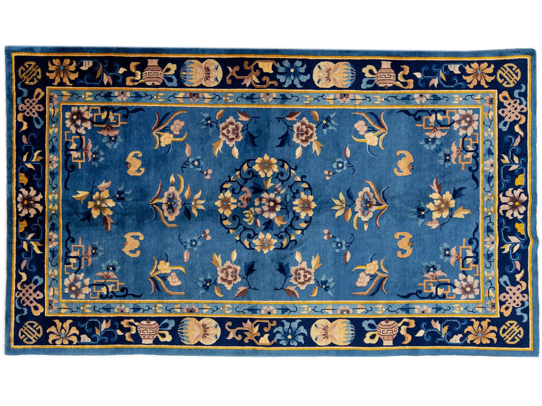 Antique Chinese Peking Wool Rug 4 X 7