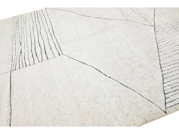 Modern Moroccan Wool Rug 9 X 12