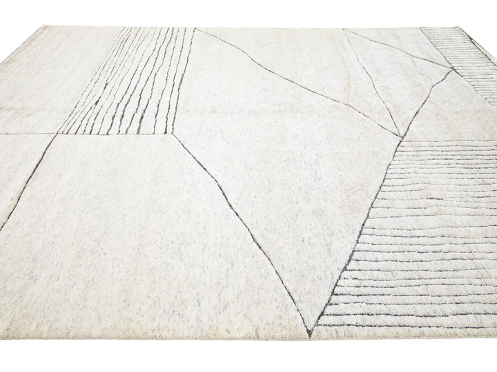 Modern Moroccan Wool Rug 9 X 12