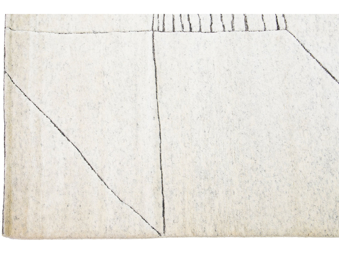 Modern Moroccan Wool Rug 9 X 12