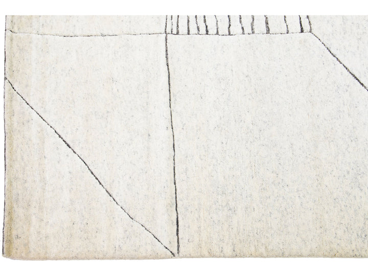 Modern Moroccan Wool Rug 9 X 12