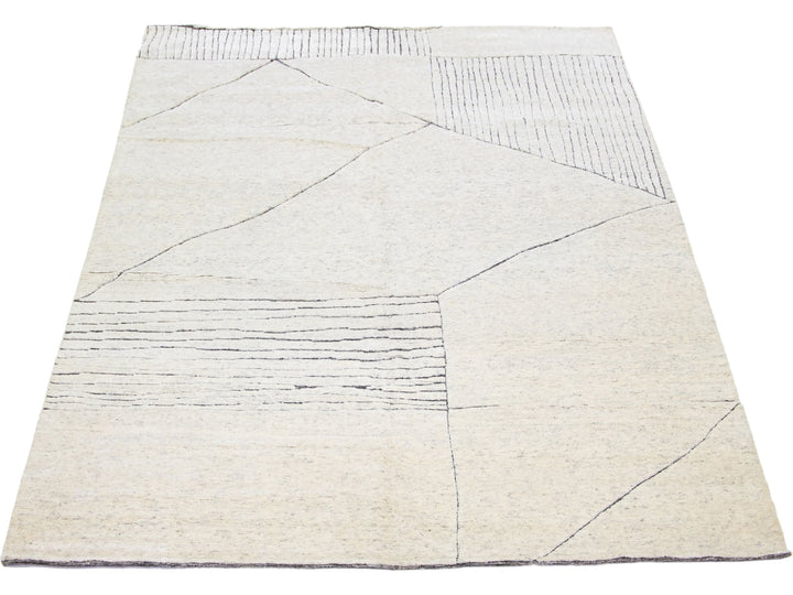 Modern Moroccan Wool Rug 9 X 12