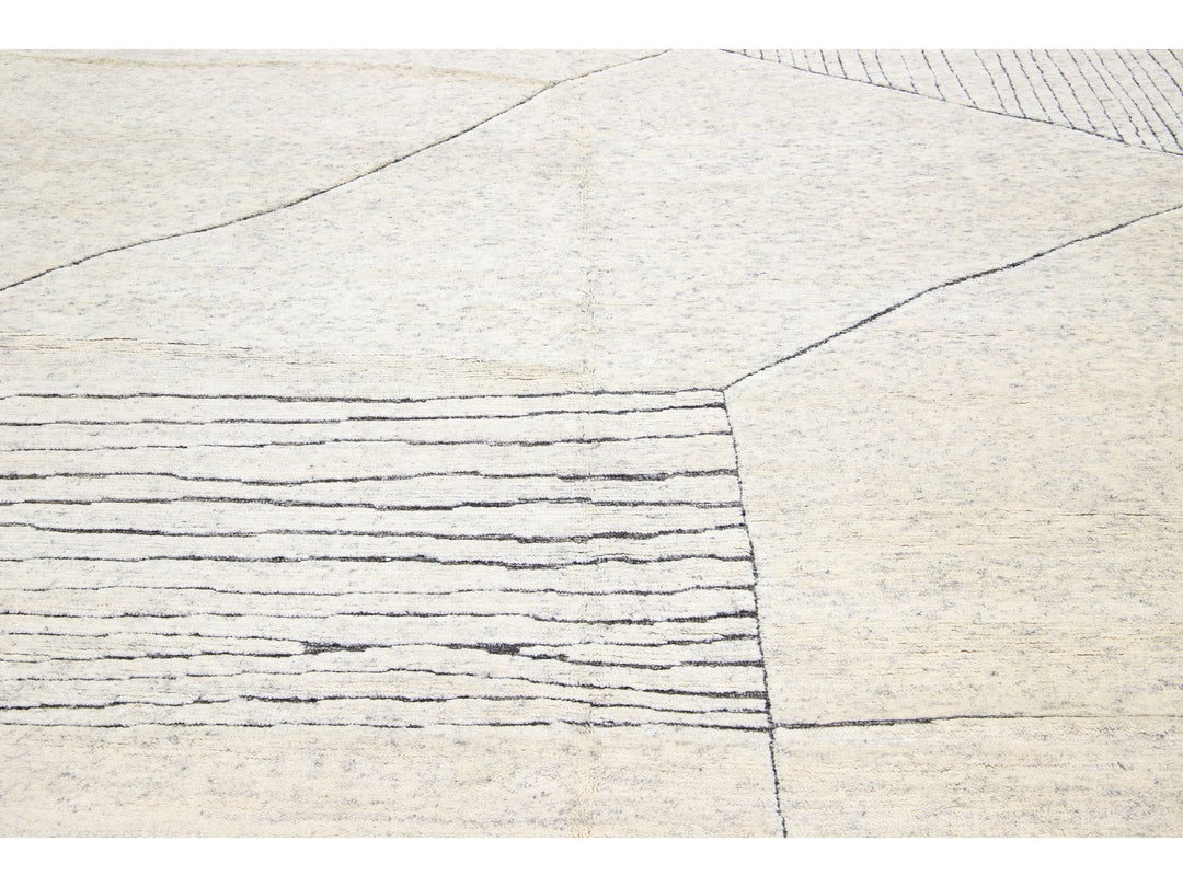 Modern Moroccan Wool Rug 9 X 12