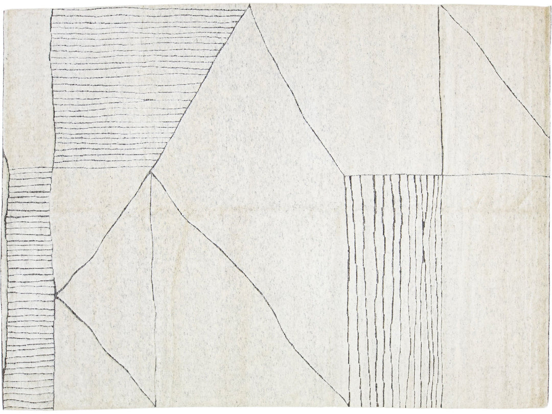 Modern Moroccan Wool Rug 9 X 12