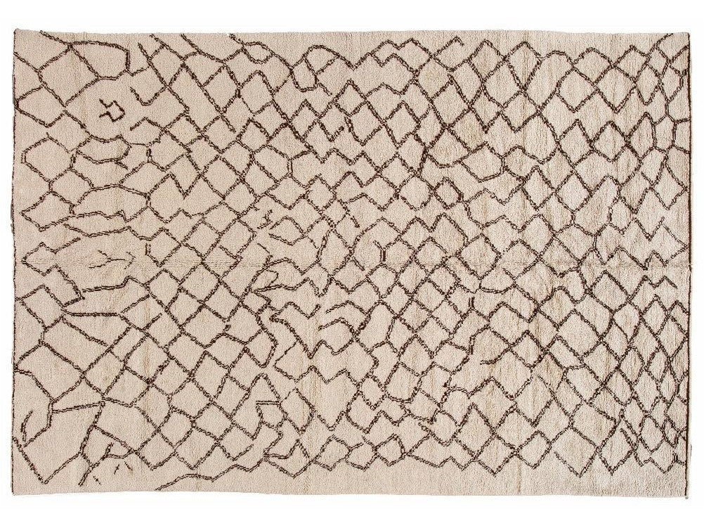 Modern Moroccan Beige Wool Rug 9 X 14