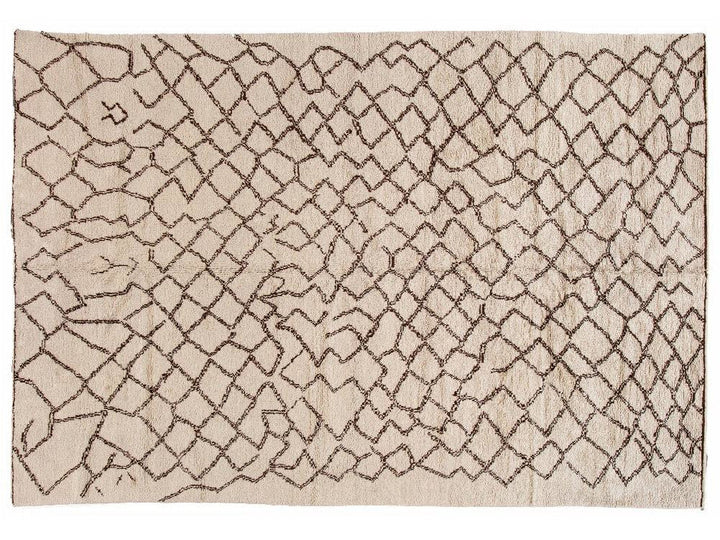 Modern Moroccan Beige Wool Rug 9 X 14