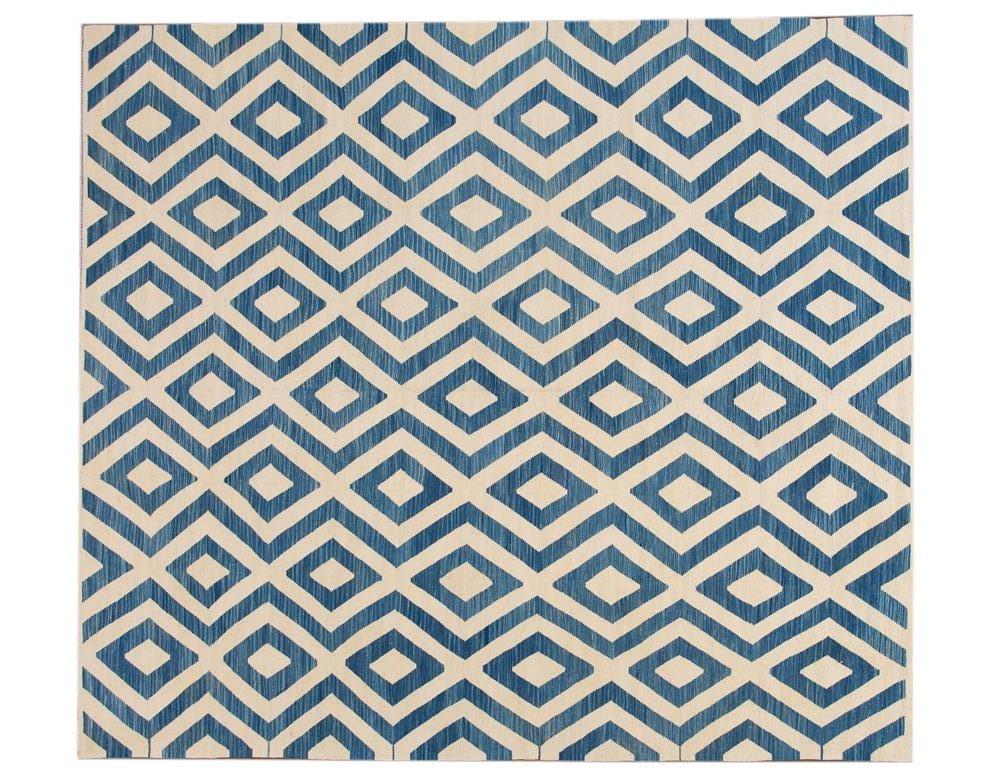 Modern Flatweave Kilim Wool Rug 11 X 12