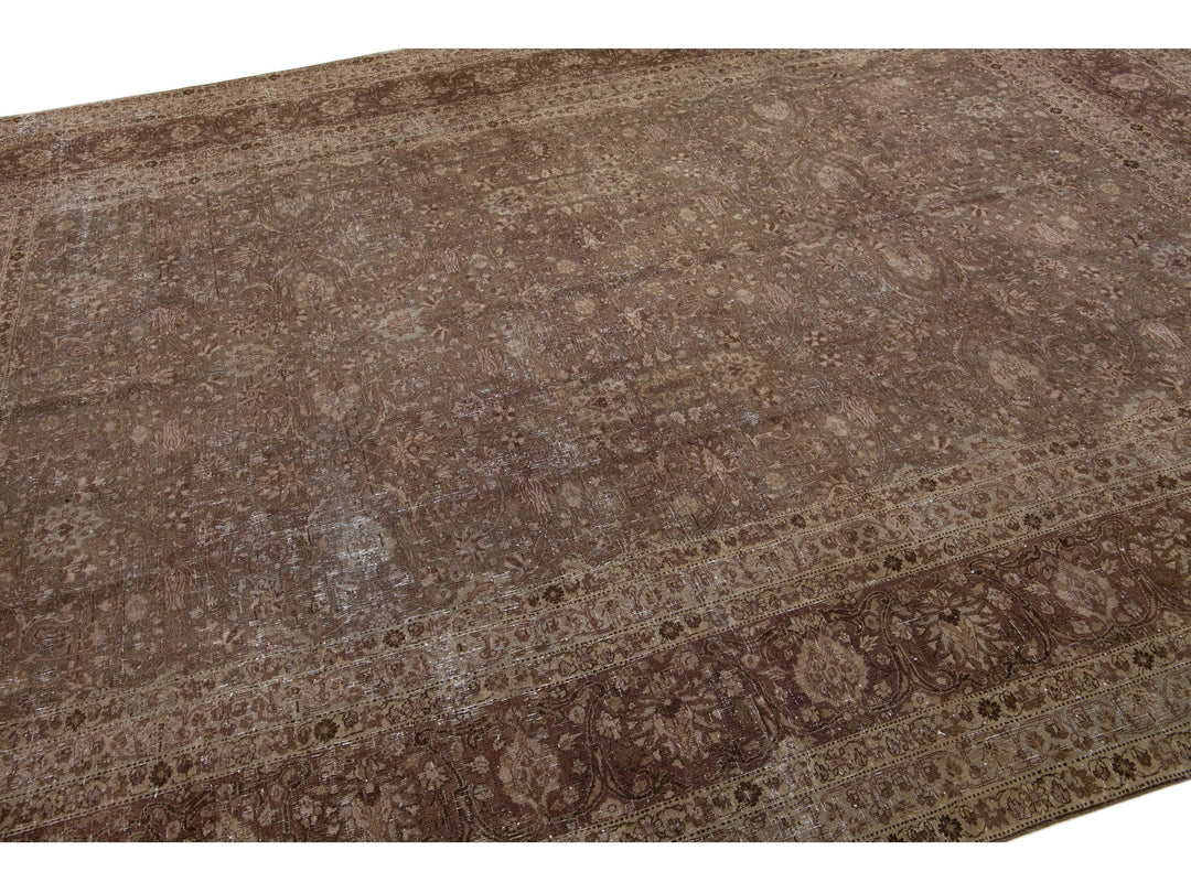 Antique Tabriz Wool Rug 11 X 15