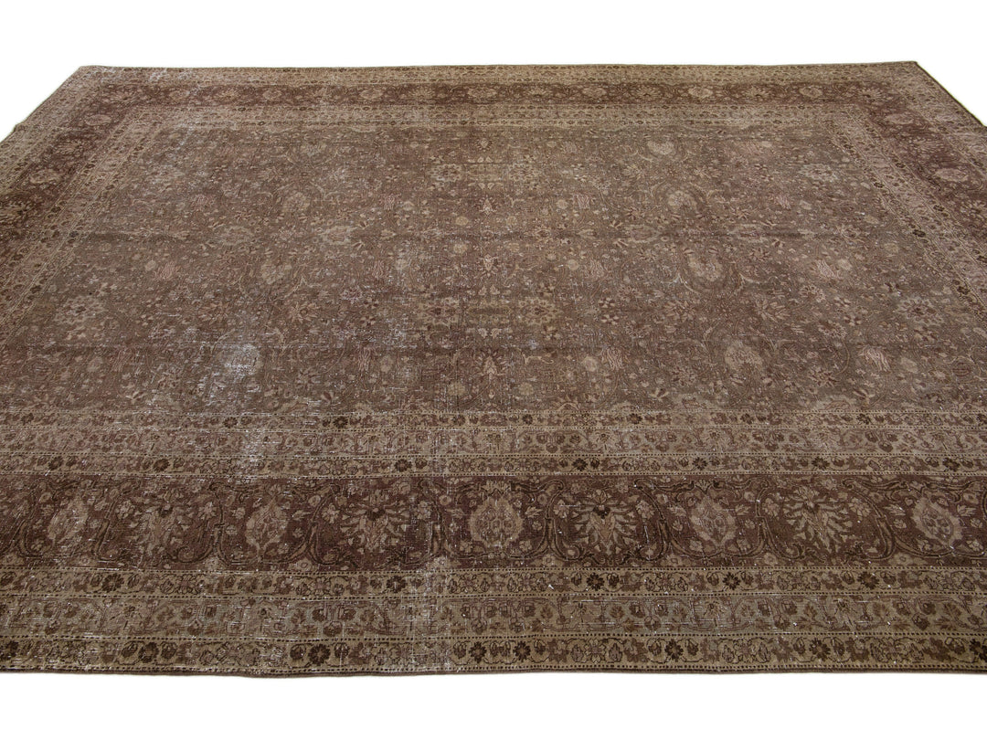 Antique Tabriz Wool Rug 11 X 15