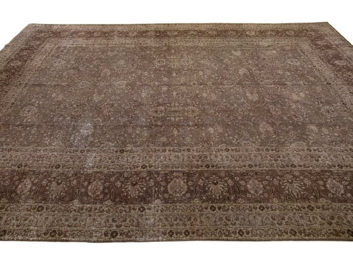 Antique Tabriz Wool Rug 11 X 15