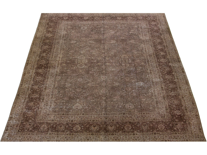 Antique Tabriz Wool Rug 11 X 15
