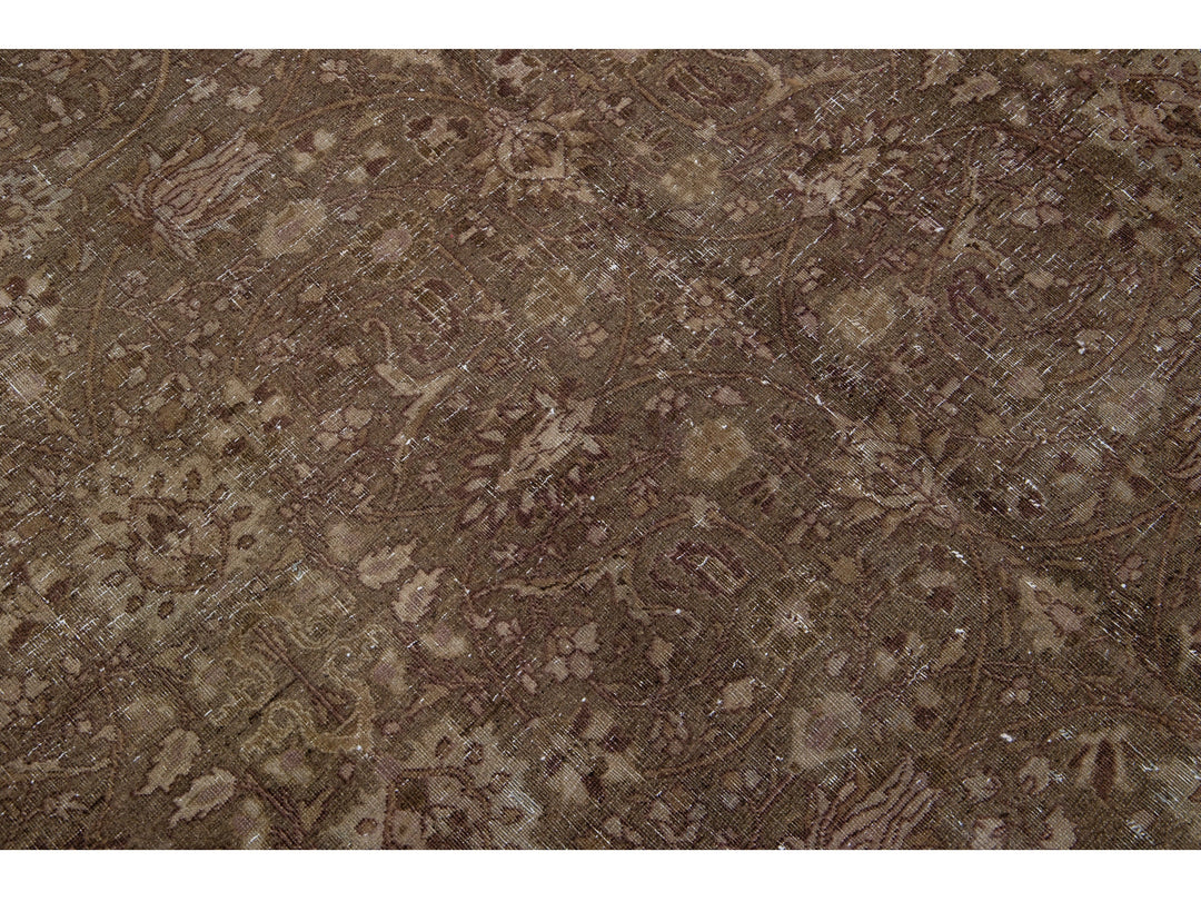 Antique Tabriz Wool Rug 11 X 15