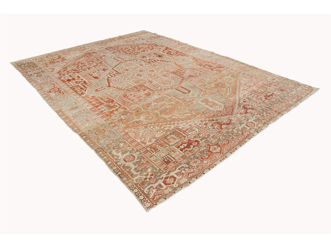 Vintage Persian Heriz Wool Rug 8 X 11