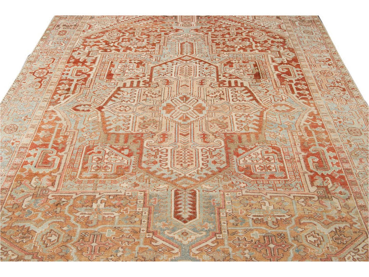 Vintage Persian Heriz Wool Rug 8 X 11