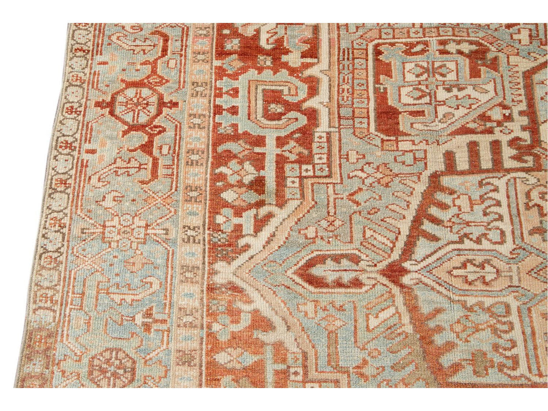 Vintage Persian Heriz Wool Rug 8 X 11