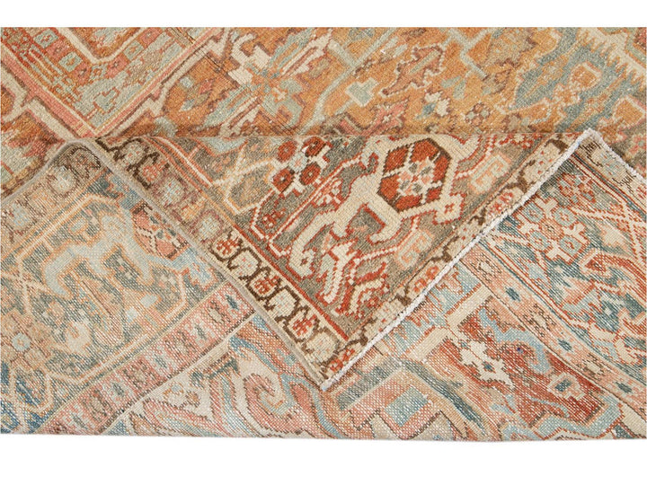 Vintage Persian Heriz Wool Rug 8 X 11