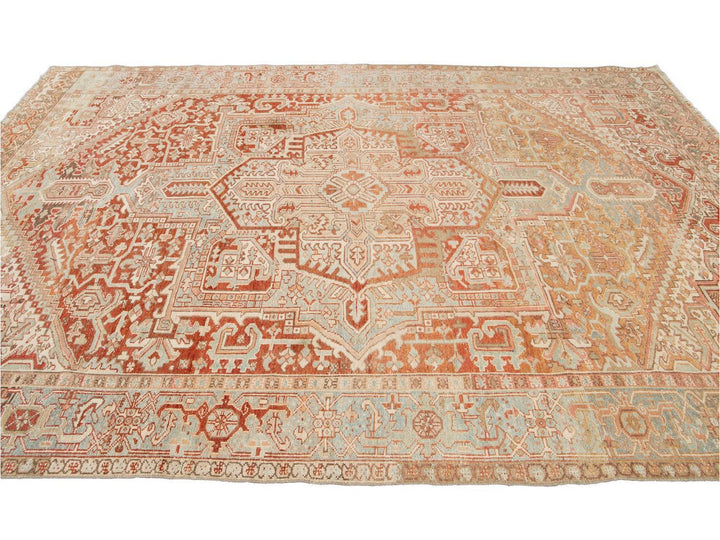 Vintage Persian Heriz Wool Rug 8 X 11