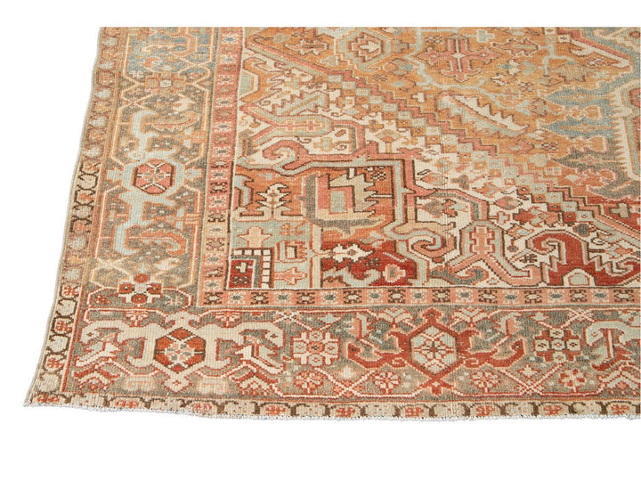 Vintage Persian Heriz Wool Rug 8 X 11