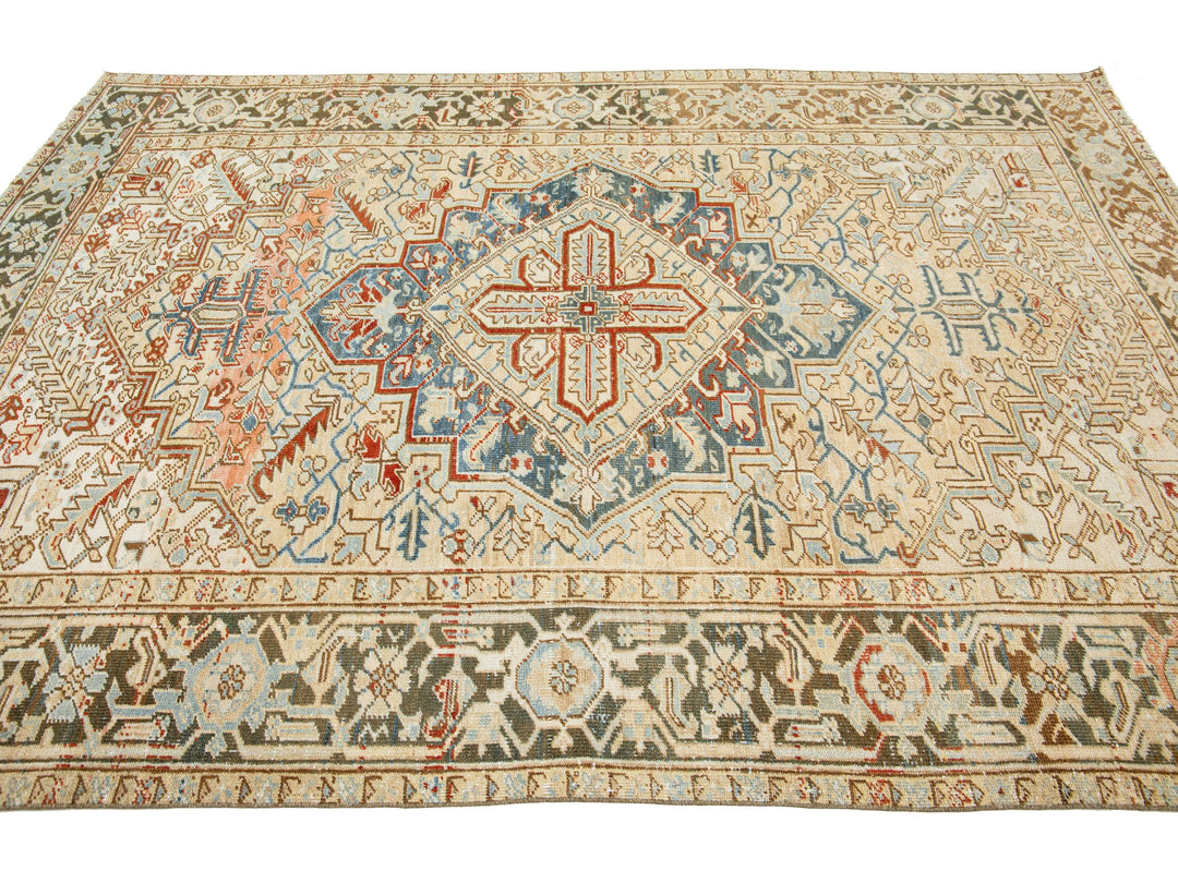 Antique Heriz Wool Rug 6 X 9