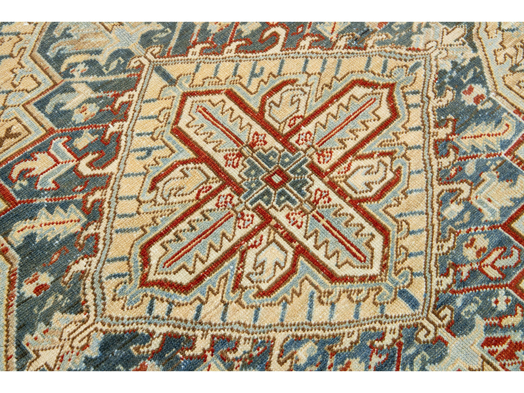 Antique Heriz Wool Rug 6 X 9