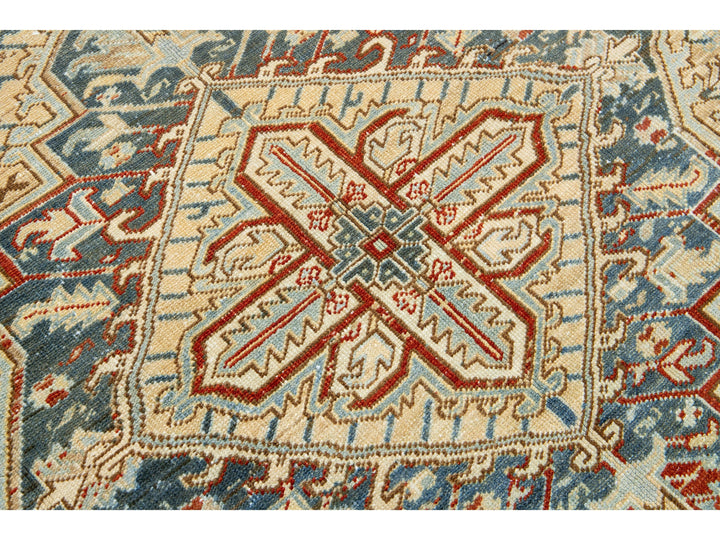 Antique Heriz Wool Rug 6 X 9