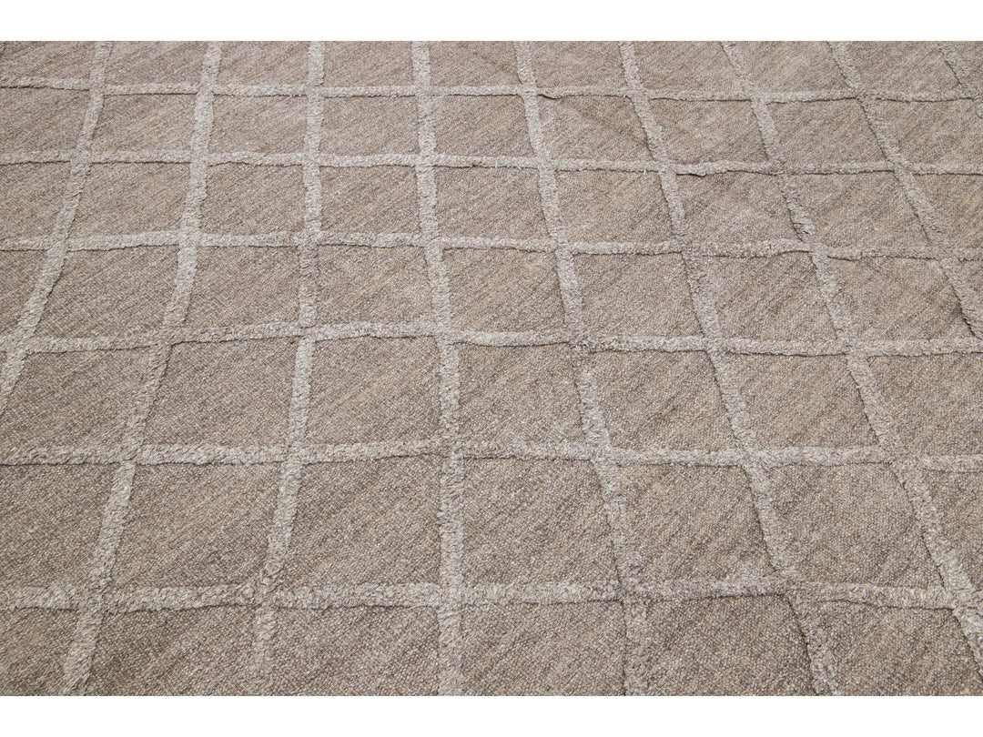 Modern Flaweave Wool Rug 12 X 15