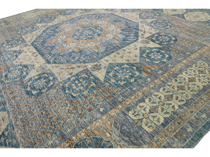 Modern Mamluk Wool Rug 17 x 24