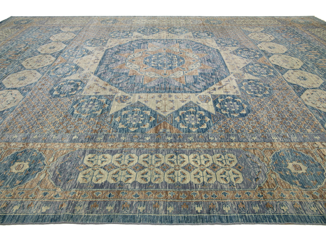 Modern Mamluk Wool Rug 17 x 24