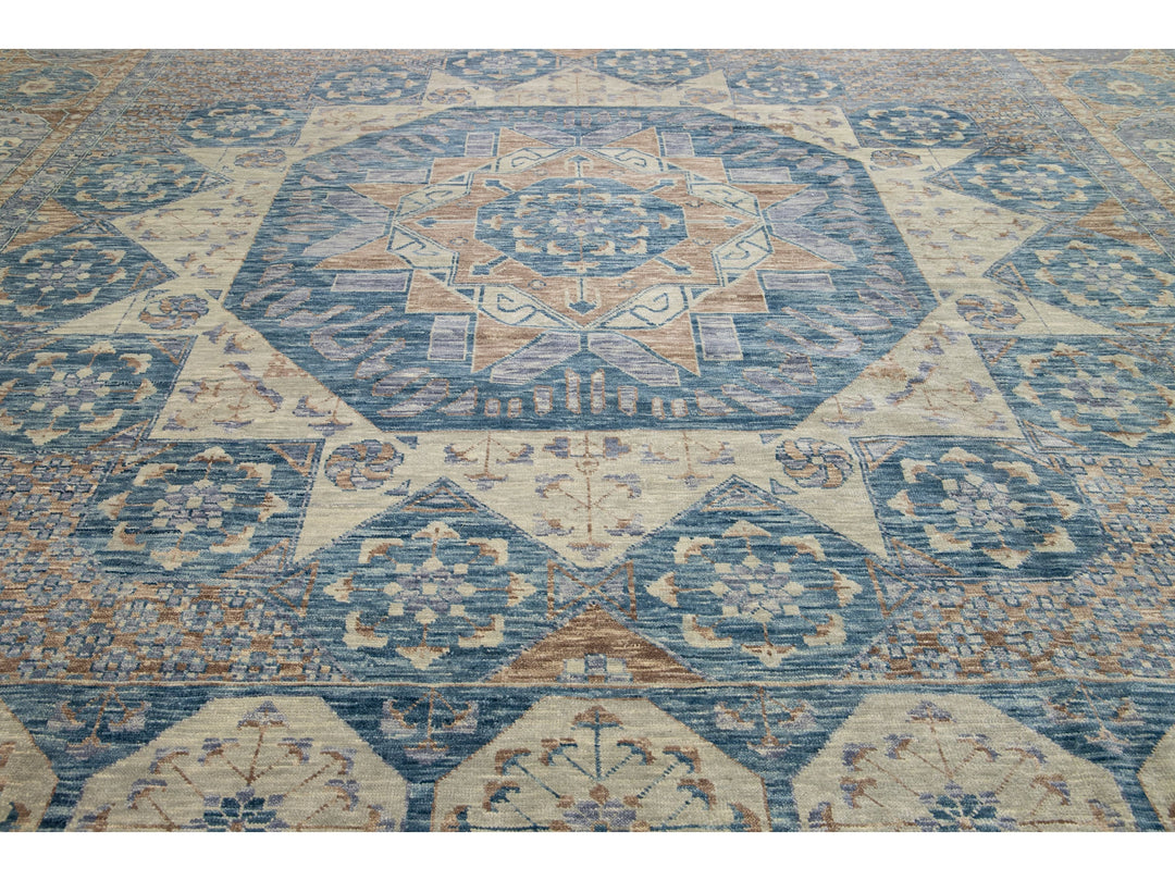 Modern Mamluk Wool Rug 17 x 24